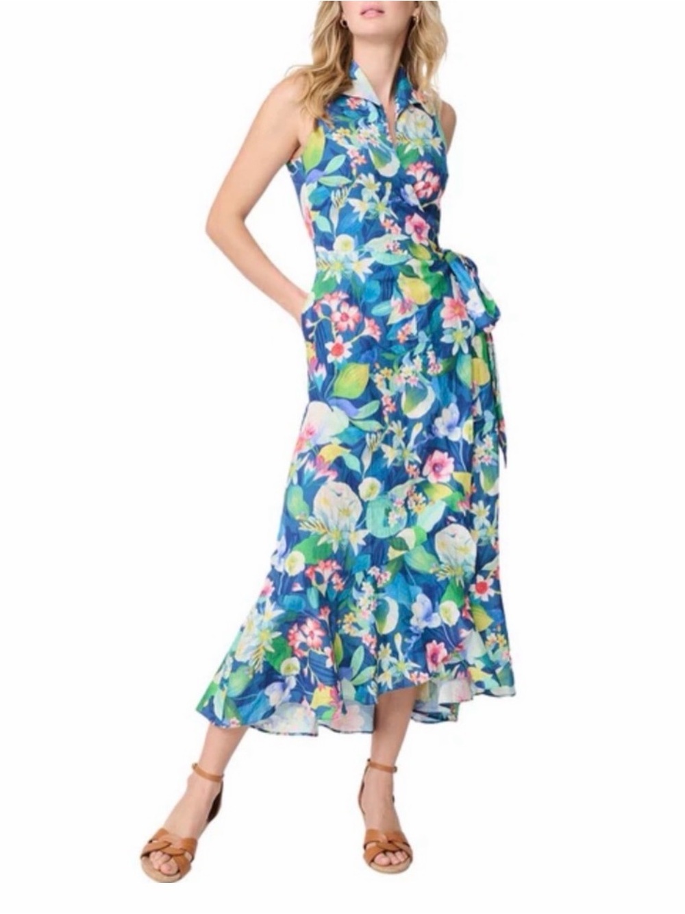 J. McLaughlin Blue Floral Maxi Dress